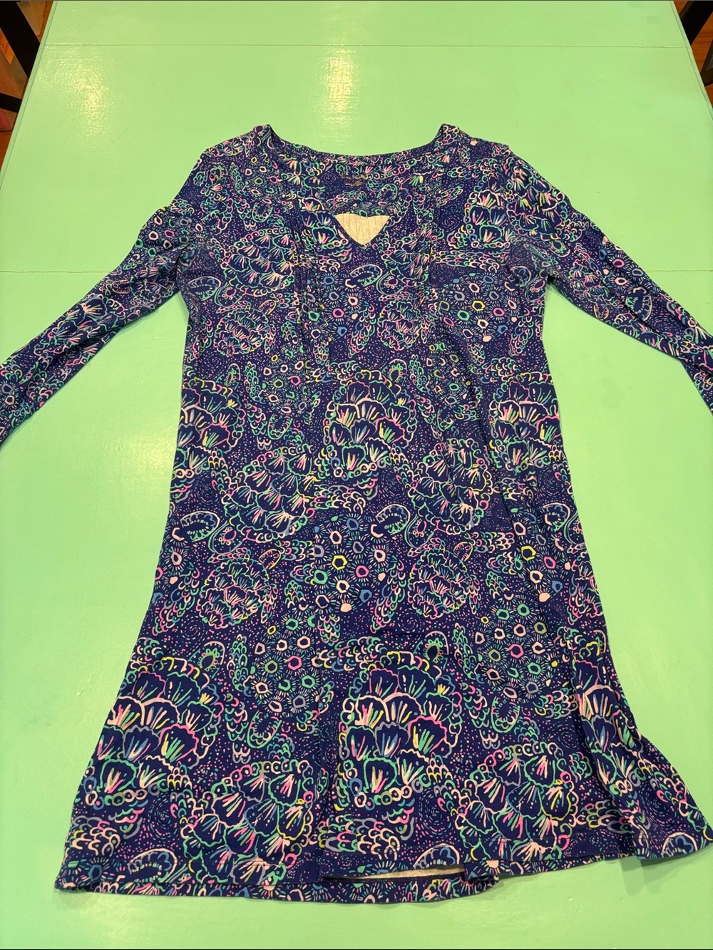 Lilly Pulitzer Navy Floral-Print Long Sleeve Dress